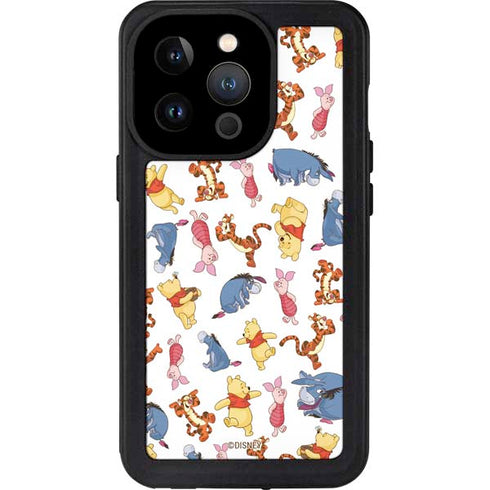 Disney Winnie the Pooh Character Pattern iPhone 15 Pro Waterproof Case